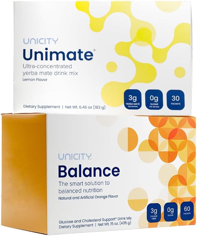 Unicity Feel Great System - Orange Balance - Lemon Unimate 30-Day Supply