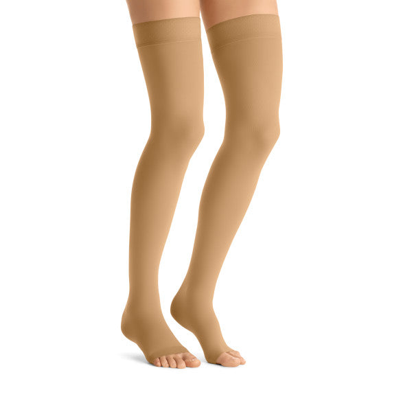 JOBST® Opaque Women's 15-20 mmHg OPEN TOE Thigh High. Honey