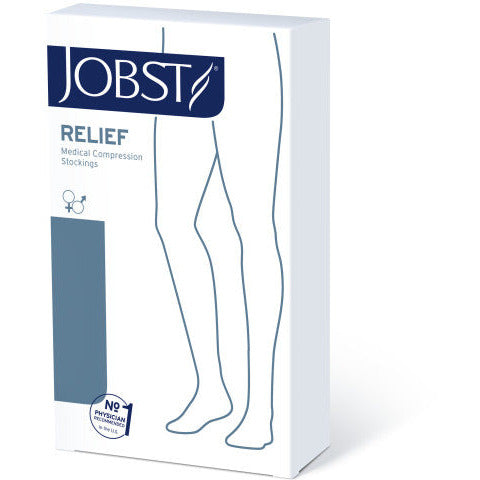 JOBST® Relief Thigh High 30-40 mmHg w/ Silicone Top Band, Open Toe